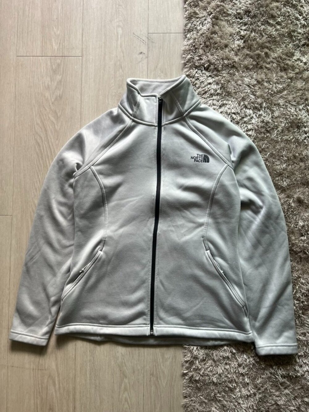 TNF the North Face Women’s Light Fleece Full Zip Jacket size Medium White